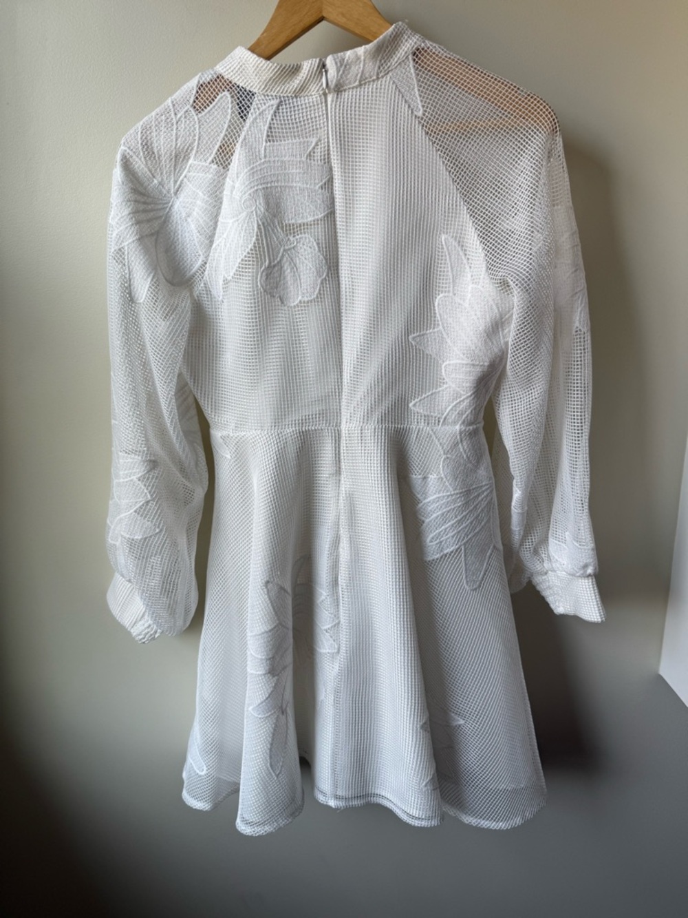 ANTHROPOLOGIE Mare Mare Sabine Embroidered White Lace Mini Dress Floral Mesh S P - Picture 3 of 7